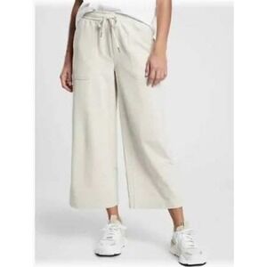 Athleta Farallon Heathered Oatmeal Color Cropped Wide Leg Pants Size 20